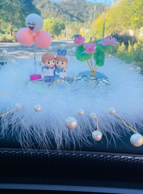 甜小情侣男女神新款车内车载装饰饰品礼物用品汽车摆件可爱个性女