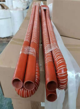 厂家直销红色硅胶硫化热风耐用耐磨阻燃耐高温300°钢丝通风软管