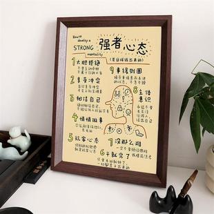 强者心态摆件办公室卧室桌面励志摆件自我激励学习孩子书房挂画