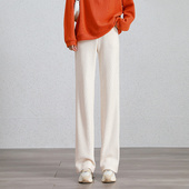 窄版 子 高腰垂感显瘦雪尼尔休闲加绒直筒裤 阔腿裤 女春秋冬2025新款