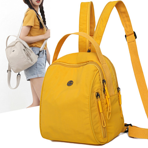 简约风多用双肩包女新款休闲旅行背包时尚多口袋斜挎胸包小背包