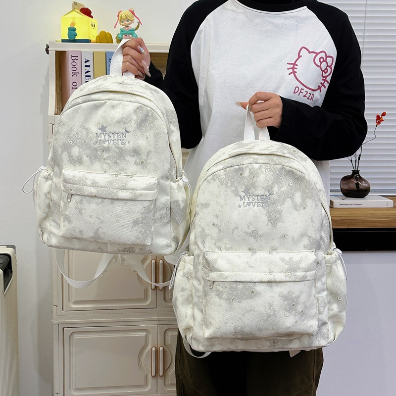 韩系ins风星星双肩包女2026新款学生大容量轻便书包少女百搭背包
