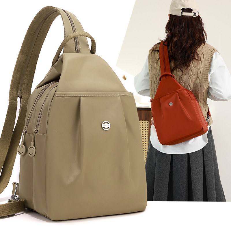 女士双肩包2026新款多功能外出斜挎胸包高颜值多层两用通勤小背包