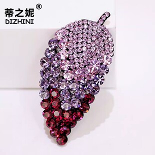 韩国头饰树叶发夹水钻鸭夹皮革一字夹超闪饰品丸子头盘发卡顶夹女