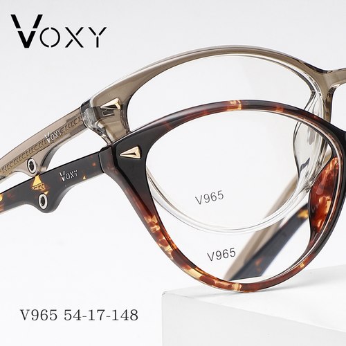 沃克西VOXY板材书呆子眼镜女近视可配度数高级感潮挂链眼镜框V965