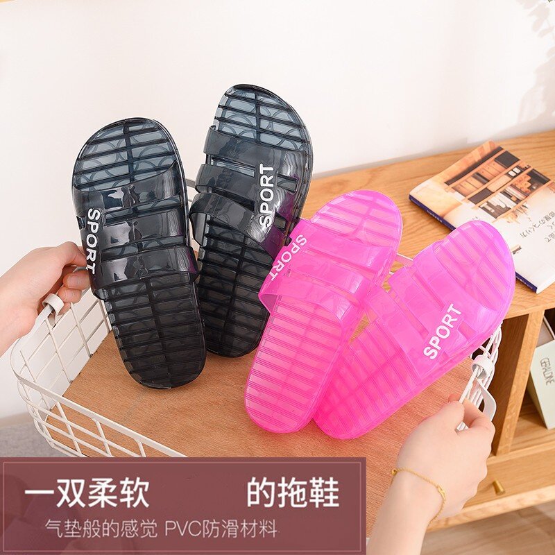 水晶防滑居家一字拖浴室凉拖鞋男图片