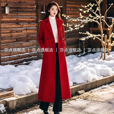 加厚毛呢大衣冬结婚呢子外套莎点