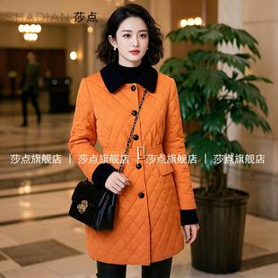 轻熟风休闲棉袄2025冬装新中长款女修身收腰外套时尚高端棉服棉衣