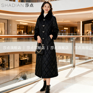 新中式毛领羽绒棉服女长款冬季加厚保暖棉衣外套显瘦不臃肿棉袄