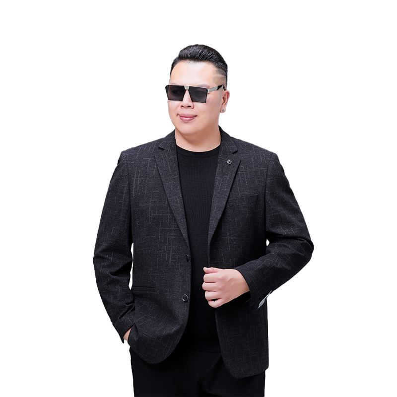 大码胖子商务宽松肥佬休闲西服