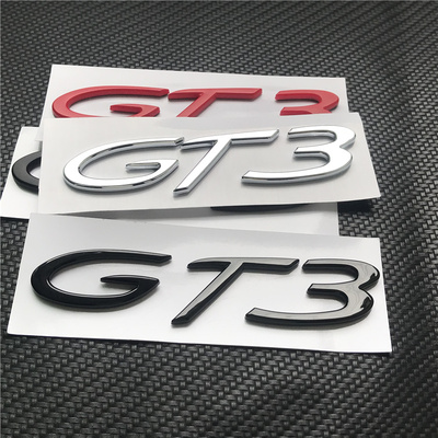 保时捷车标911卡雷拉改装GT3字母标PORSCHE后尾箱GT4黑色英文标志