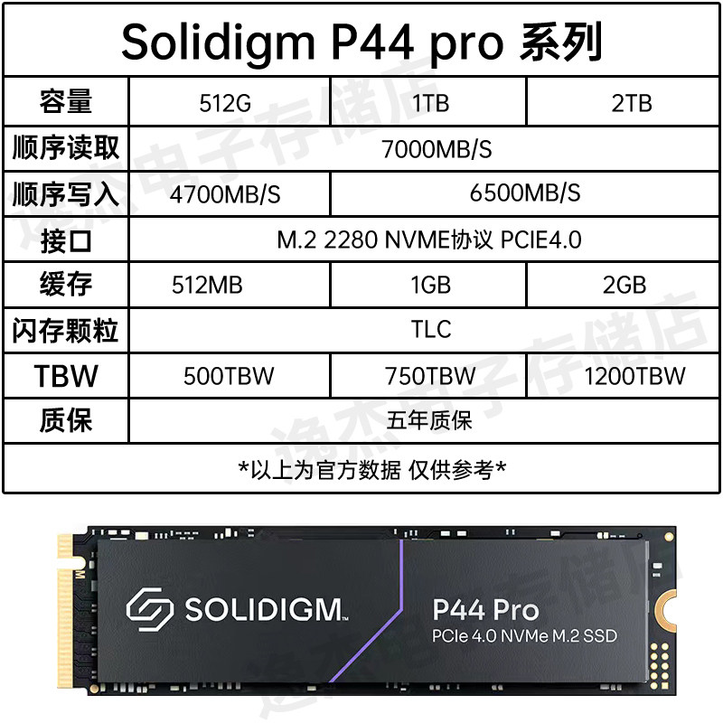 SOLIDIGM|P44PRO 1T 2T NVME 데스크탑 노트북 PCIE4.0 컴퓨터 PS5 솔리드 스테이트 드라이브