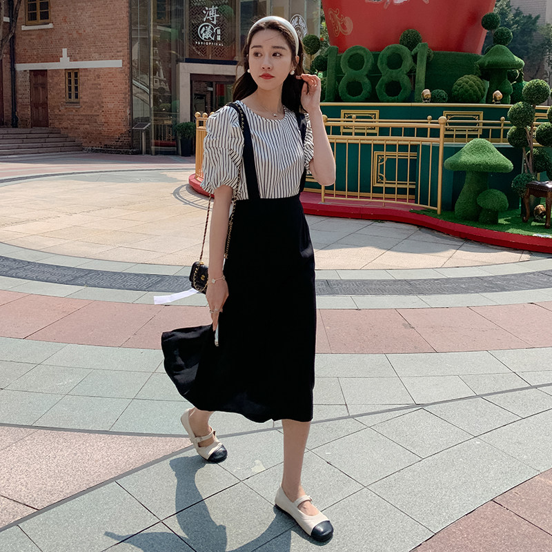 2023年夏季新款真两件套条纹T+连衣裙2732312P140K198,女装运动套装,浙宝273