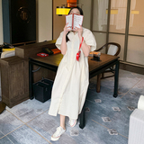 2023夏季新款韩版polo领泡泡袖衬衫裙2732359P115K168，女装连衣裙，浙宝273