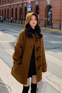 现货小个子牛角扣呢大衣A07P165控价238图片