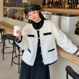 现货小香风皮毛一体超柔软羊羔毛273212P165控258，女装派克服，浙宝273