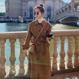 新款现货双面羊绒中长款大衣273823P275控价388，女装毛呢外套，浙宝273
