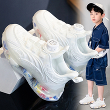 儿童小白鞋男童鞋子白色运动鞋2025夏季新款男孩透气网面老爹薄款