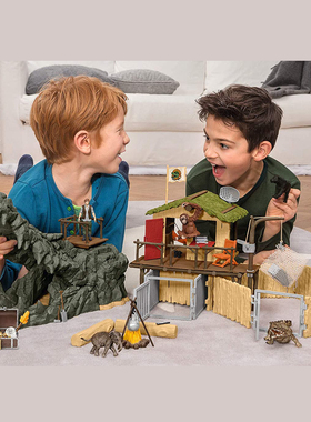 Schleich思乐德国鳄鱼探险基地野生动物积木玩具送男儿童生日礼物