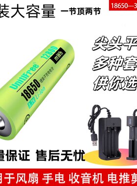 新款绿皮18650锂电池可充电