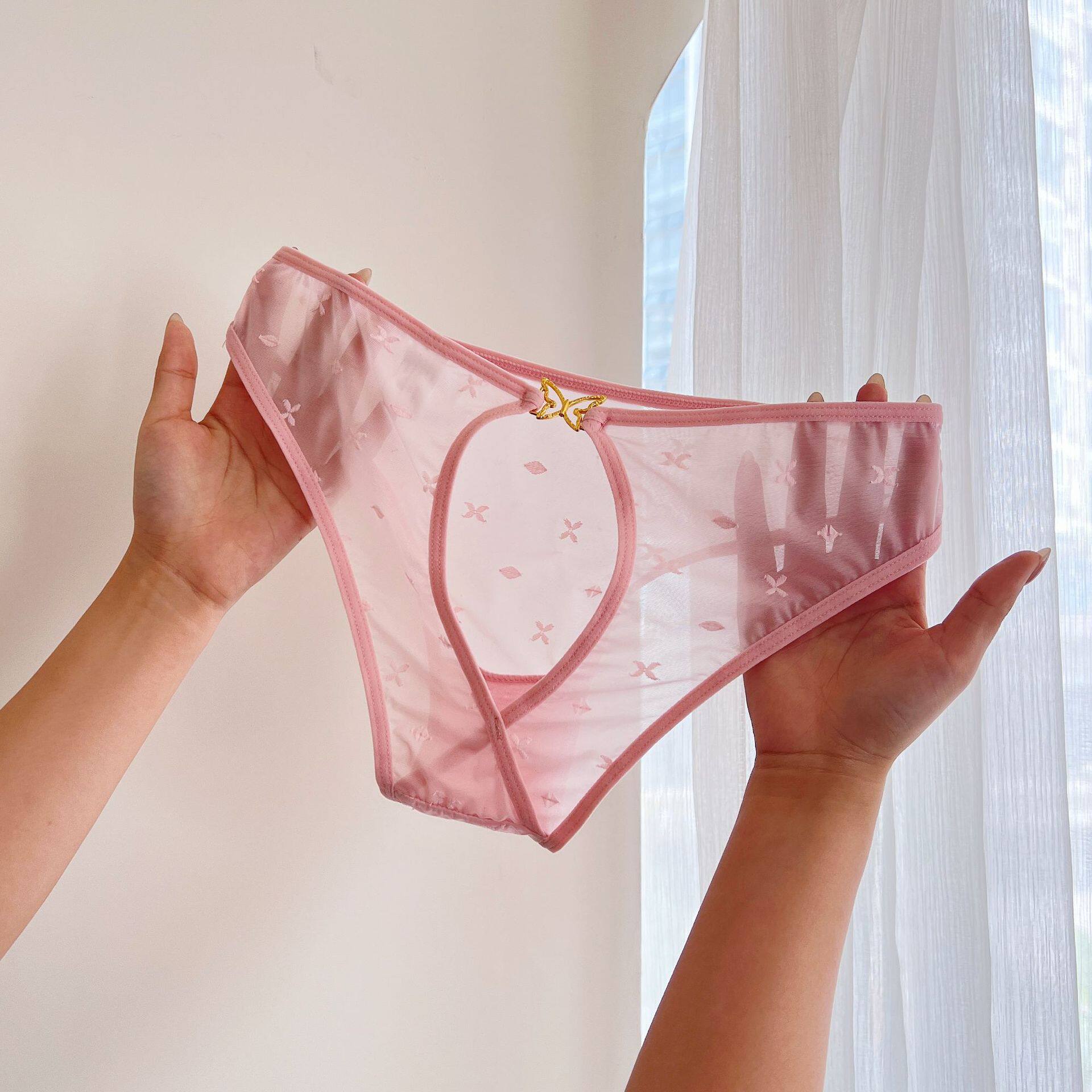 透明蕾丝内裤女镂空超薄情调网纱火辣诱惑低腰纯欲日系少女三角裤