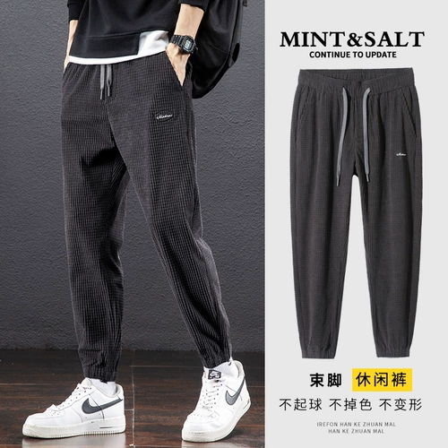 Демисезонные спортивные вельветовые штаны, фонарь, мужские повседневные брюки