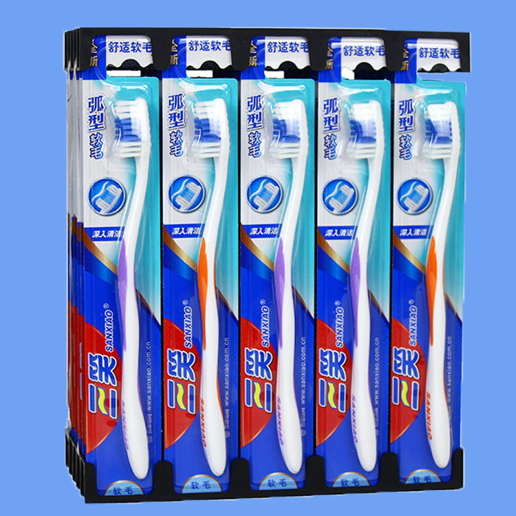 包邮三笑牙刷深层洁净系列弧形中软毛牙刷 30支998n手动清洁通用