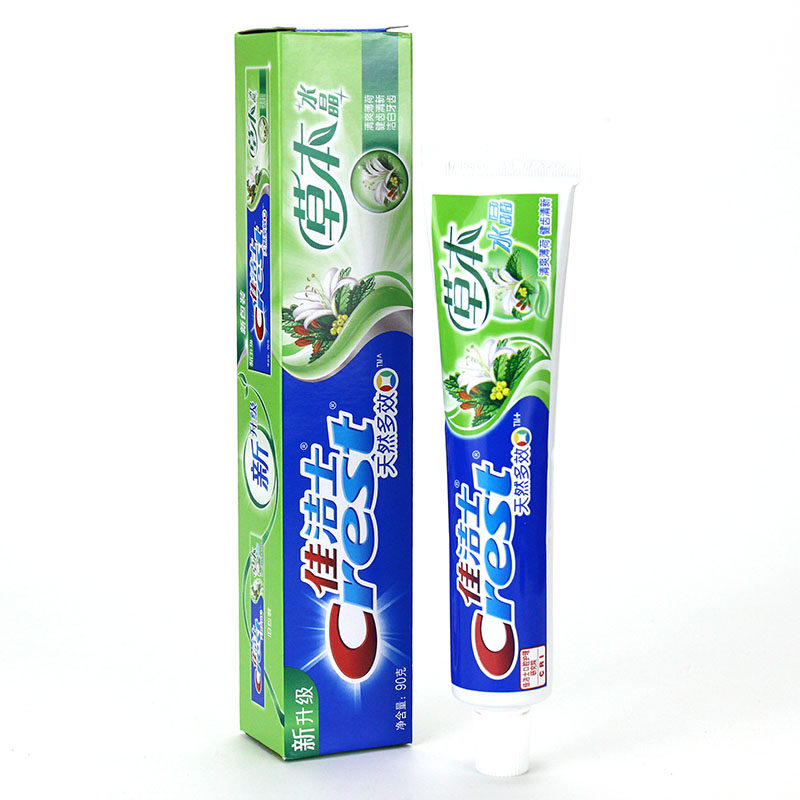 【满10支包邮】佳洁士草本水晶牙膏清新口气多效薄荷天然含氟90g