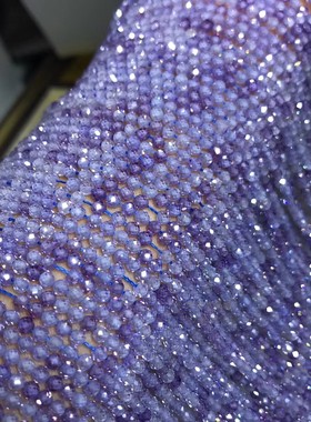 2MM 3MM 4MM 紫色锆石切面刻面散珠 硬抛切角足球面水晶半成品珠