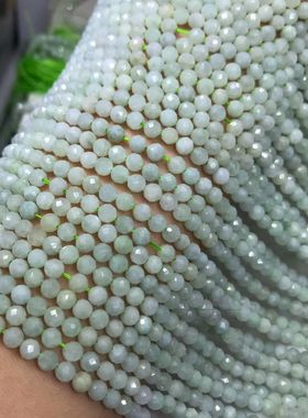天然水晶缅甸a货刻面半成品散珠
