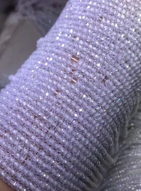 2x3MM 天然水晶 白色锆石切盘车轮珠切面刻面盘珠散珠扁珠半成品