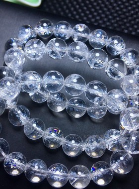 喜马拉雅白水晶手链diy散珠单圈