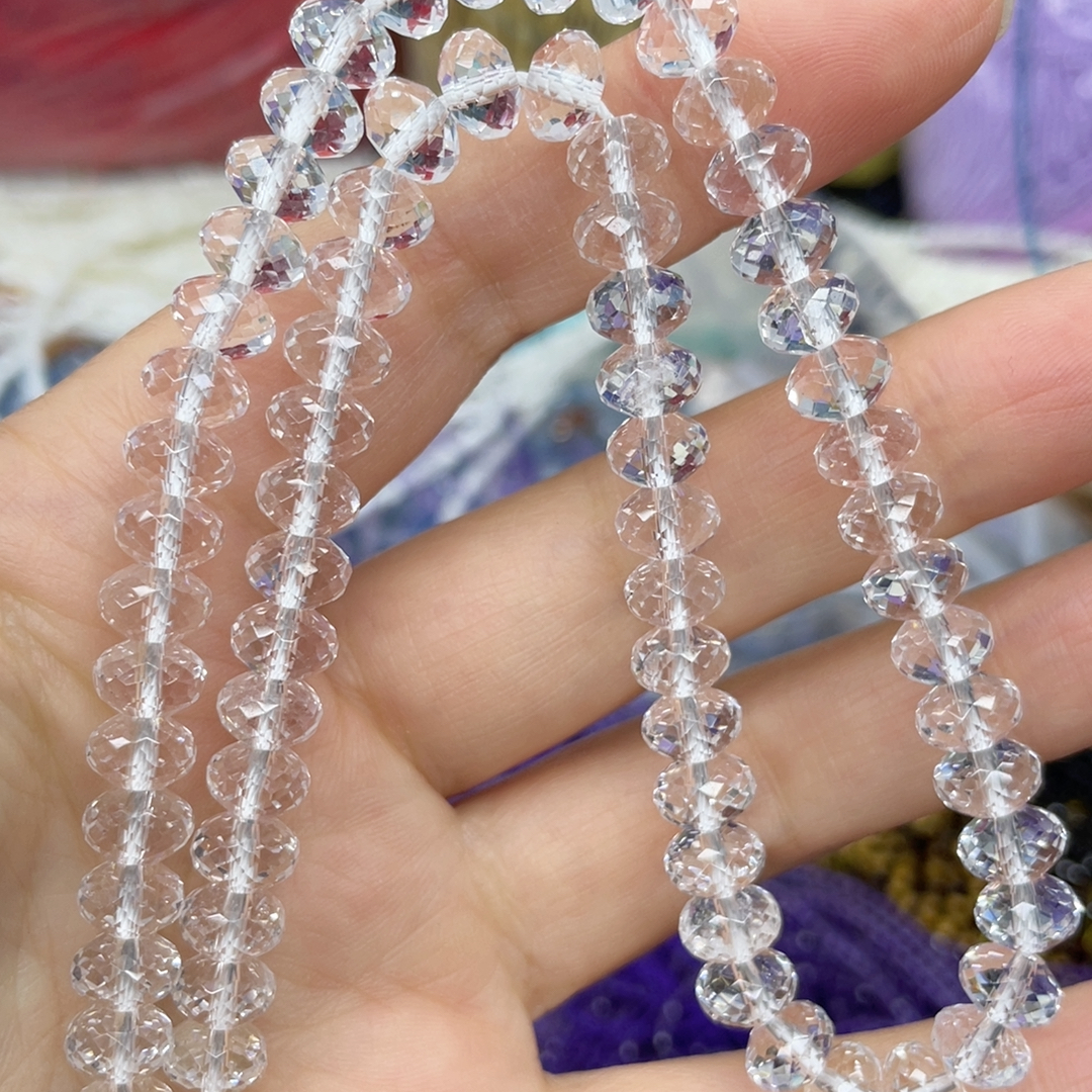 白水晶盘切8*5.3毫米