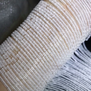 柱形珠 天然水晶 小管珠 天然白水晶直管珠散珠 半成品长链 2x4MM