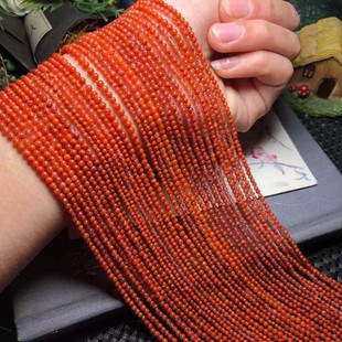 2.5mm天然川料南红圆珠散珠小米珠半成品手链项链流苏配珠配件