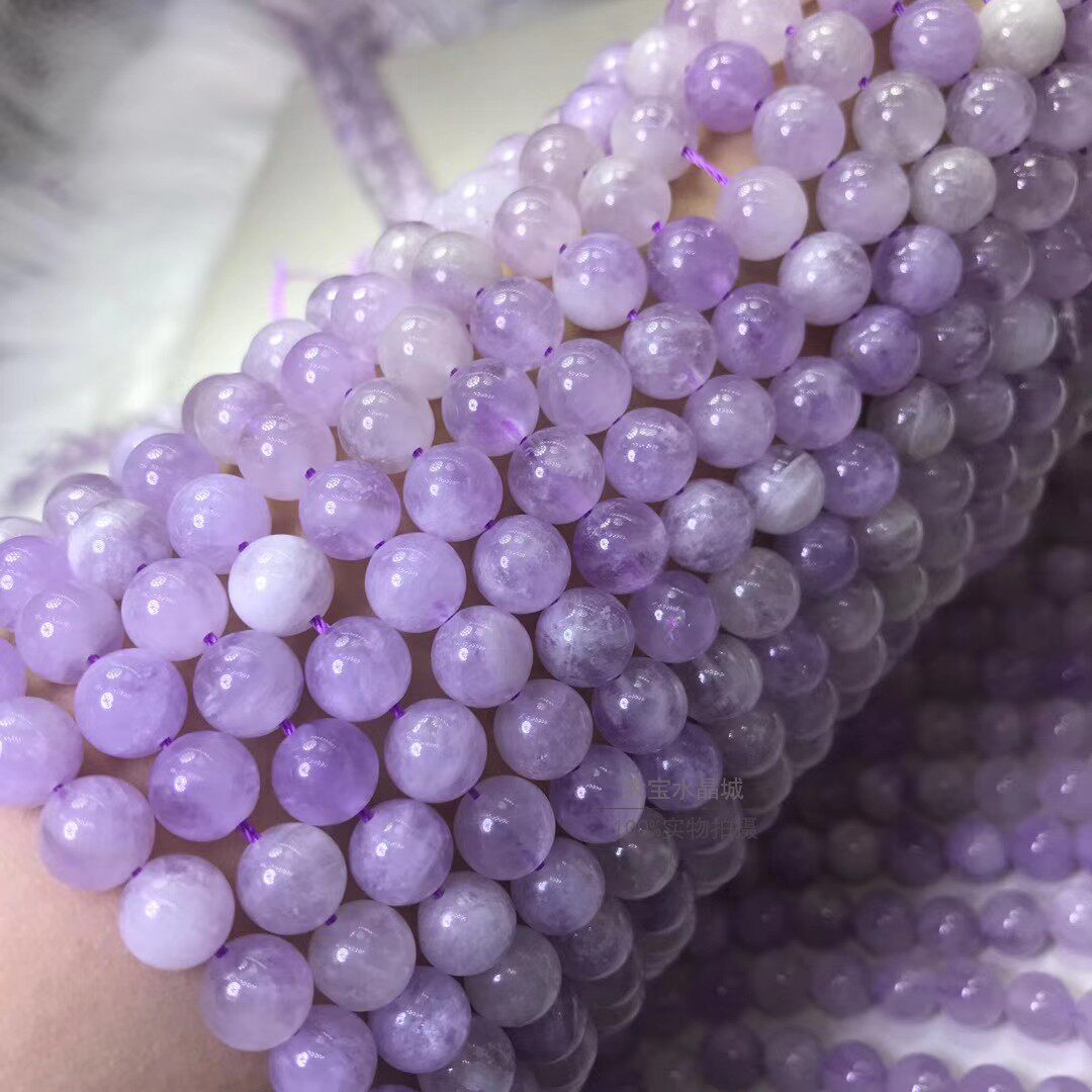 2mm--12mm 天然薰衣草紫水晶圆珠散珠 紫晶半成品长链 薰衣草水晶