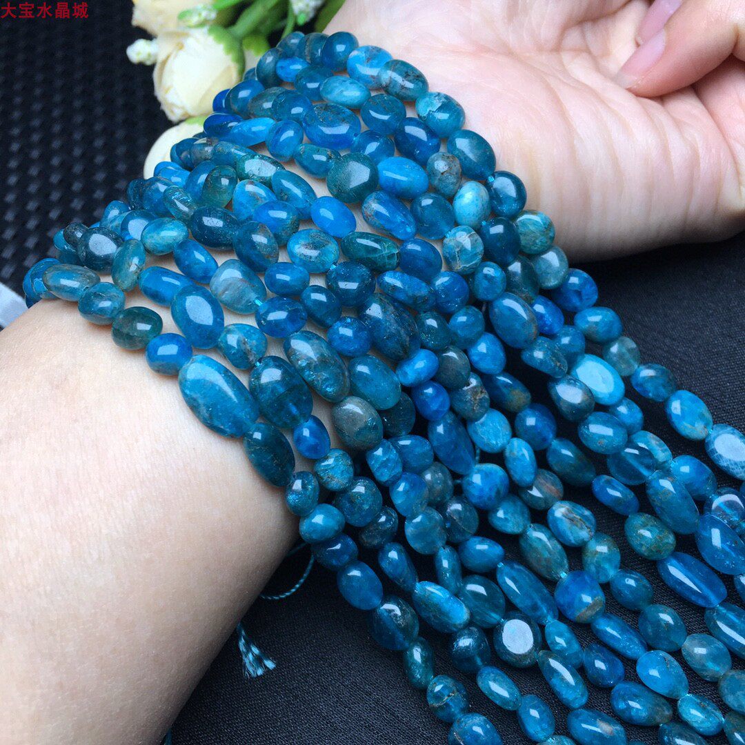 天然水晶 天然蓝锂辉 随形散珠随型半成品长链 手链项链配珠饰品