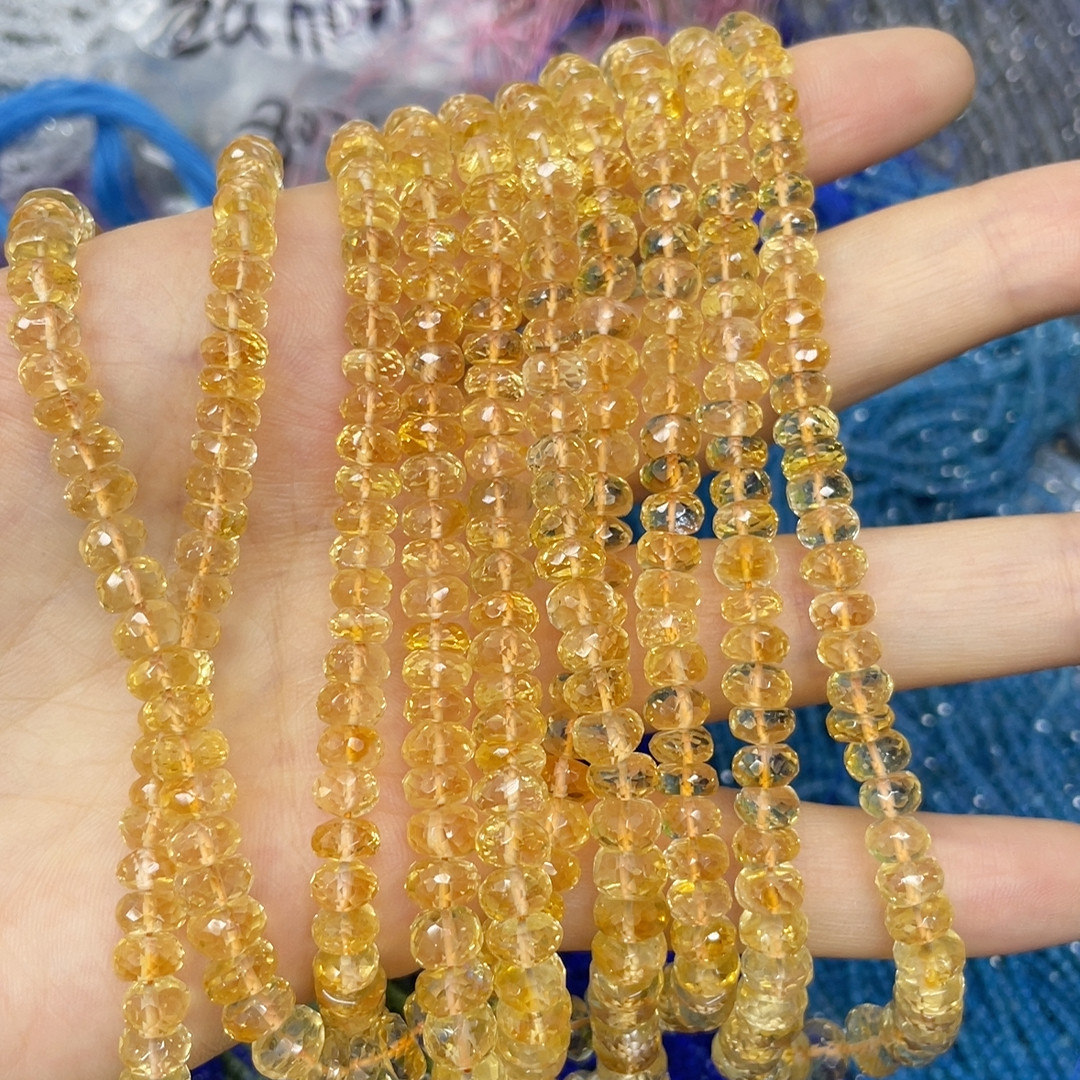 黄水晶塔链盘切5.5-7.5毫米