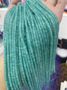 2×3mm天然水晶 天河石海西片管珠散珠半成品手链项链配件配珠饰
