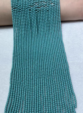 2MM3MM绿松石圆珠DIY半成品散珠刻面配件饰品手链项链锁骨链配珠