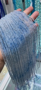 天然蓝海蓝宝2mm方糖刻面魔方散珠隔珠项链DIY半成品 一条39cm