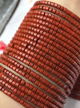 天然水晶 2x3MM 战国红海西片 隔珠散珠  扁珠盘珠半成品长链配珠