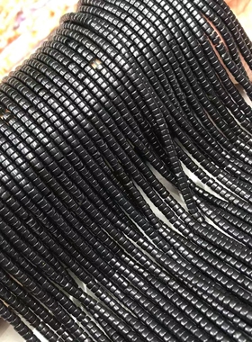 2*4MM天然水晶 黑曜石直切扣片海西片散珠半成品手链项链配件配珠