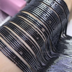 隔珠配珠 1MM 桶珠 黑胆石直管珠散珠 小管珠半成品 2MM4mm6mm