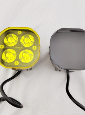 四叶草黑色遮光灯罩汽车LED灯40W面盖 越野车射灯遮光灯罩黄色