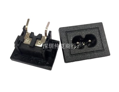 厂家直销电源适配器AC电源插座 AC大八字尾座 插板式铜10A250V