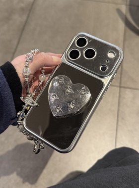 ins韩系气质镜面星光支架奢华简约水晶手提适用苹果14Promax手机壳16女16pro苹果17promax韩15苹果17