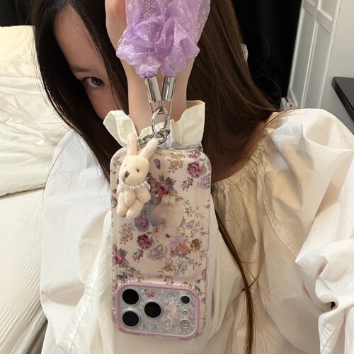 闪粉兔子腕带气质适用18romax手机壳16女16pro 17promax韩15女17Pro小众15Pro