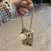 ins气质蛇纹翻盖卡包山茶花链条适用苹果14Promax手机壳16女13pro苹果17promax韩15