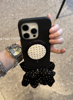 ins简约波点磁吸支架腕带适用苹果14Promax手机壳16女13pro苹果15promax韩15